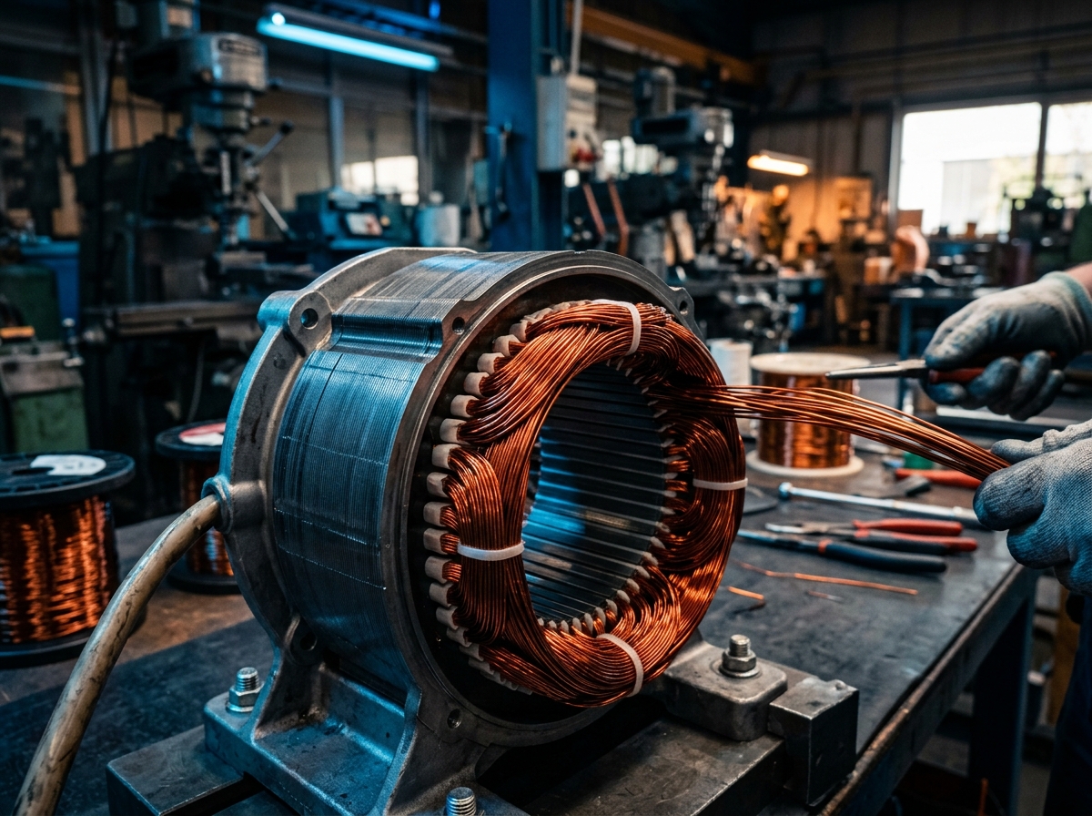 Fabrika ve sanayi tesisleri için elektrik motoru stator bobinaj ve sarım servisi